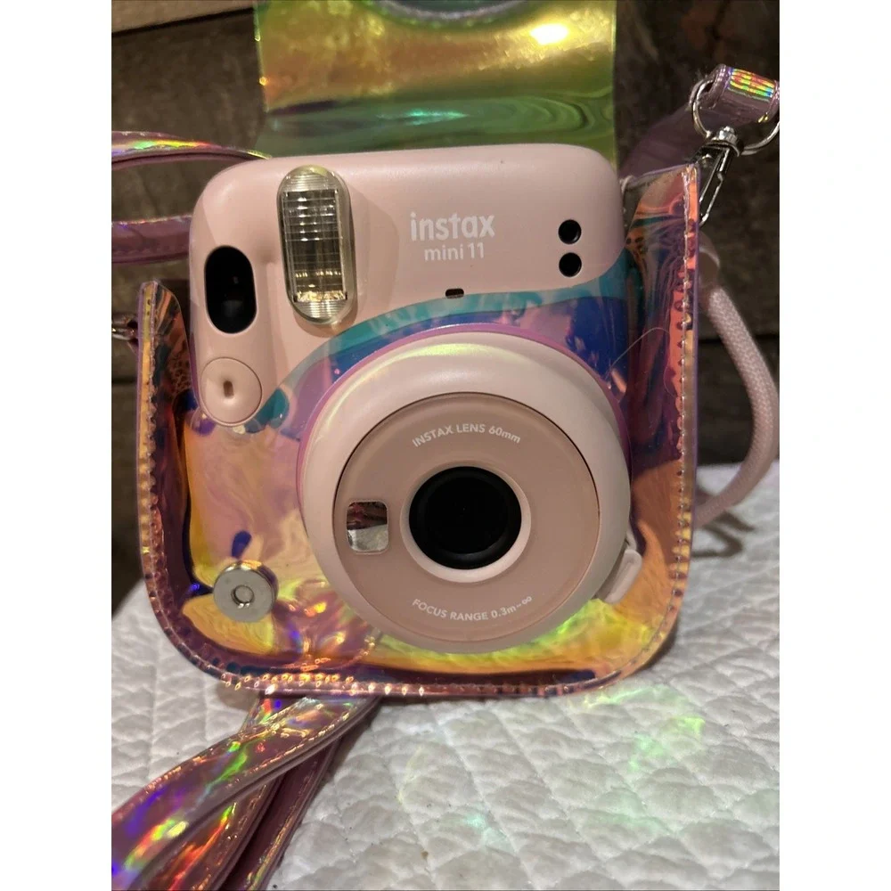 Fujifilm - instax mini 11 Instant Film Camera - Blush Pink-with cover/case